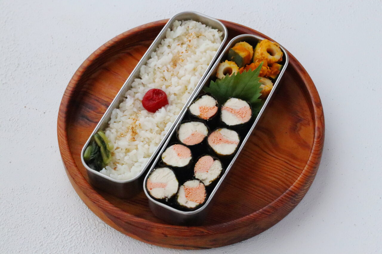 2品弁当
kameyo
かめ代弁当
ささみの明太子海苔巻き
かぼちゃのしょうが醤油