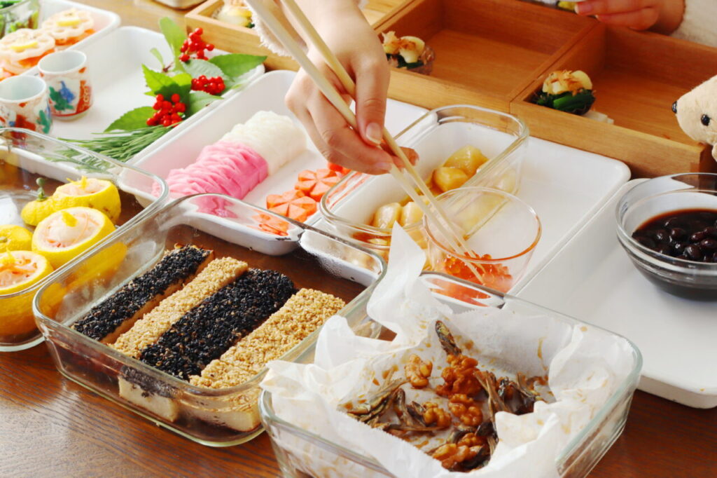 ひとりおせちの画像です。
料理家のかめ代が,毎年娘と作っています。