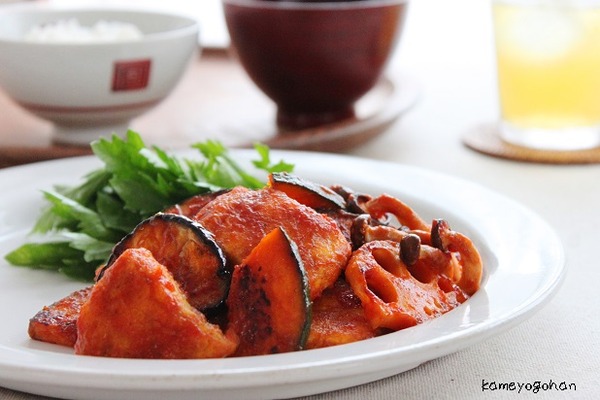 ブログ鶏むね肉と秋野菜のケチャップカレー風味画像